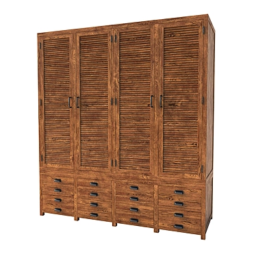 Printmaker Wardrobe: Stylish Storage Solution 3D model image 1 