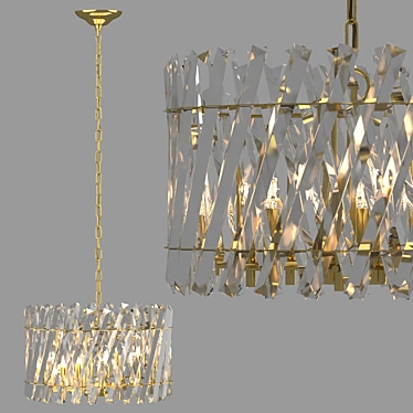 Selva 8-Light Gold Chandelier 3D model image 1 