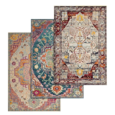 3-Piece High-Quality Carpet Set 3D model image 1 