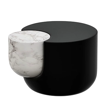 Bronze & Marble Embedded Side Table 3D model image 1 