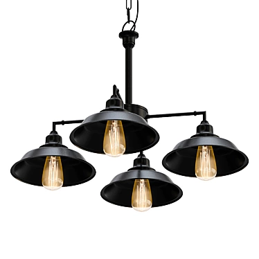 Elegant Roseto Red Deer Chandelier 3D model image 1 