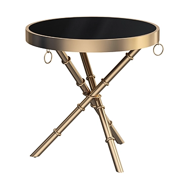 Elegant Pink Gold Metal Bamboo Table 3D model image 1 