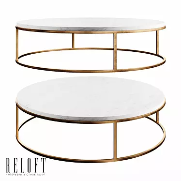 Round coffee table Nicholas in white marble and metal