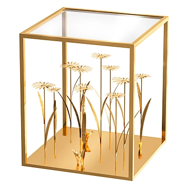 Golden Bloom: Stylish Side Table 3D model image 1 