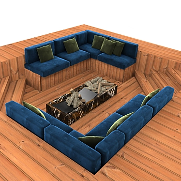 Aquaflex Sofarino: Convertible Seating for Overflow Pools 3D model image 1 