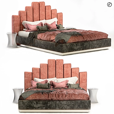 Elegant Modern Bed 3D model image 1 