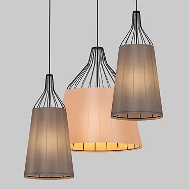 Ally Textile Pendant Light Collection 3D model image 1 