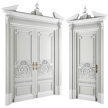 Elegant Versailles Door Set 3D model image 1 