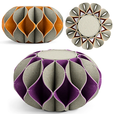 RUFF High: Modern Wool Felt Pouf 3D model image 1 