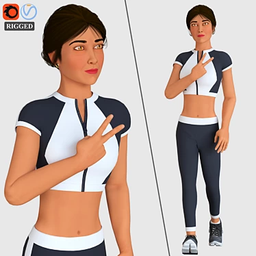 Sporty Girl Action Figure 3D model image 1 