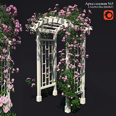 Gorgeous Garden Arch with Climbing Rose 3D model image 1 