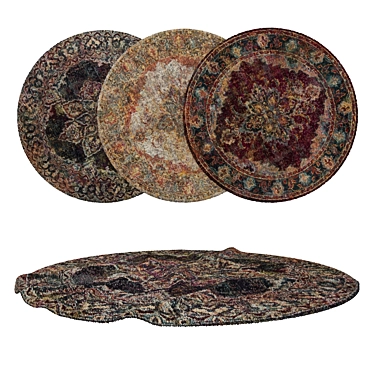 Elegant Round Carpets Set 3D model image 1 