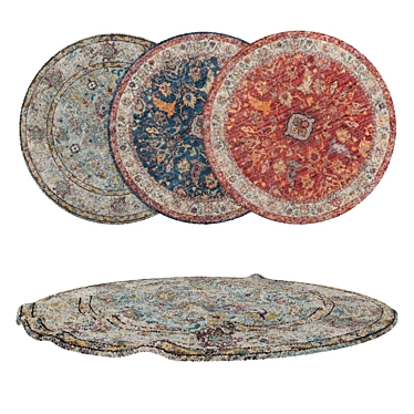 6pc Round Carpets Set 54 3D model image 1 