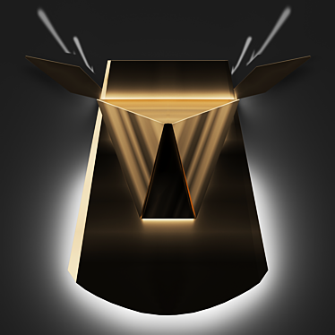 Elegant Deer Horn LED Wall Lamp 3D model image 1 