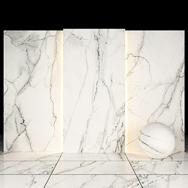 Carrara Marble Slabs & Tiles: 5 Textures, Glossiness 3D model image 1 