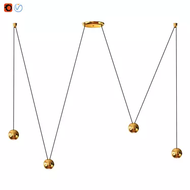 Sfere Brass Pendant Lights - Versatile and Stylish 3D model image 1 