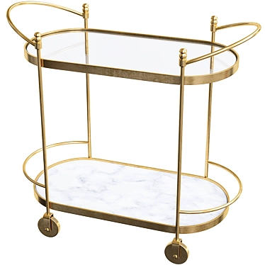 Elegant Odyssey Drinks Trolley 3D model image 1 