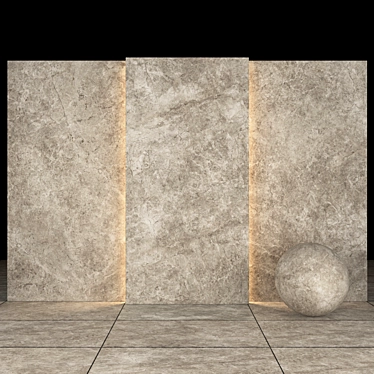 Luxurious Ottoman Marble Slabs: Textured & High Gloss 3D model image 1 