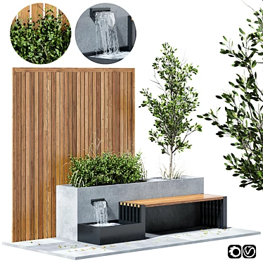 Modern Bench Set: Stylish and Versatile 3D model image 1 