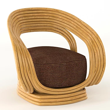Tropical Rattan Chair: Summer Vibes 3D model image 1 