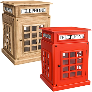 Vintage Telephone Box Side Table 3D model image 1 