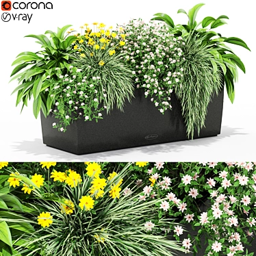 Beautiful Plants in Lechuza BALCONERA 3D model image 1 