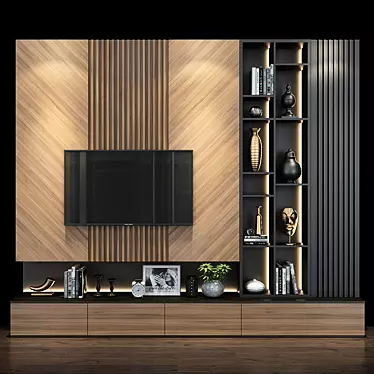 Sleek TV Wall Mount Set 3D model image 1 