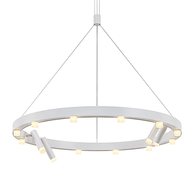 Elegant White Disk Chandelier 3D model image 1 