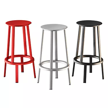 HAY Revolver Bar Stool: Stylish and Compact 3D model image 1 