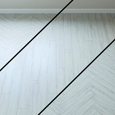White Kraft Oak Parquet Flooring 3D model image 1 