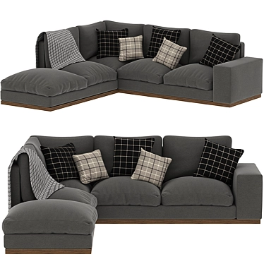 Denver Left-hand Corner Sofa | Comfortable and Stylish 3D model image 1 