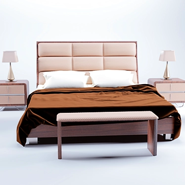 Luxury Italian Amber Bedroom - Late 2020 Design 3D model image 1 