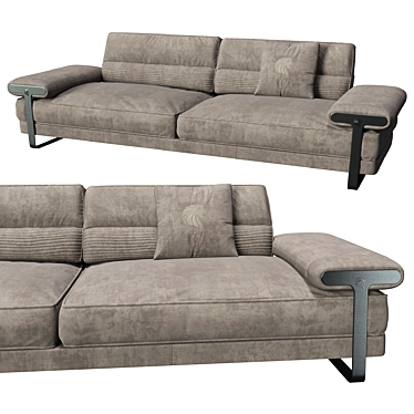 Luxurious Mirage 380 Sofa: Italian Craftsmanship at Its Finest 3D model image 1 