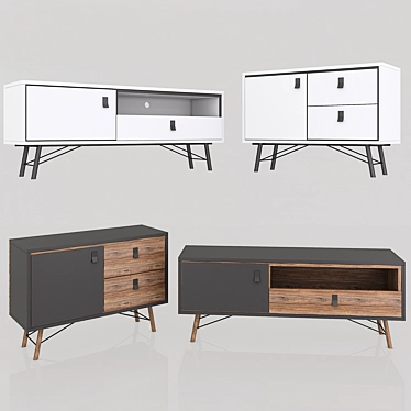 Luxury Danish Lazurit RY Chest Set 3D model image 1 