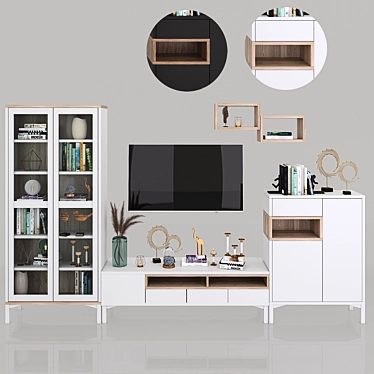 Lazurit Roomers TV Wall Unit: Stylish and Practical 3D model image 1 