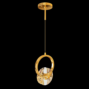 Crystal Gold Pendant Lamp 3D model image 1 