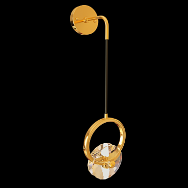 Crystal Gold Ring Sconce 3D model image 1 