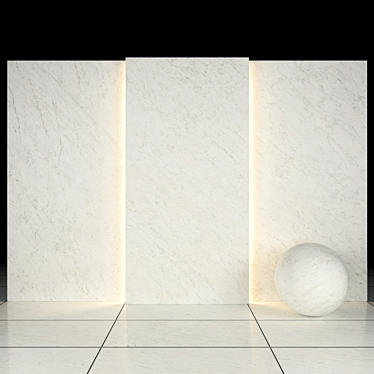 Carrara Marble Slabs & Tiles, High-Quality Textures 3D model image 1 