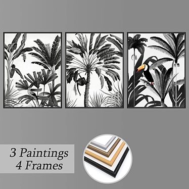 Elegant Wall Art Set - No. 2962 3D model image 1 