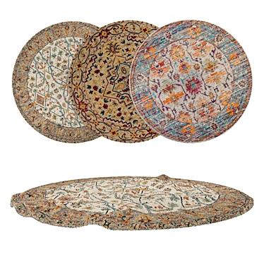 Round Carpets Set: Variety and Realism 3D model image 1 