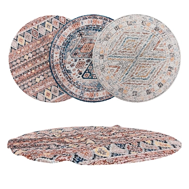 Round Carpets Set - Versatile and Gorgeous 3D model image 1 