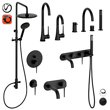 Cezares Tink Bathroom Fixture Set 3D model image 1 