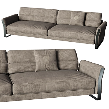 Mirage 390: Luxurious Italian Leather Sofa 3D model image 1 