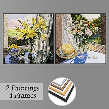 Mixed Framed Wall Paintings Set 3D model image 1 