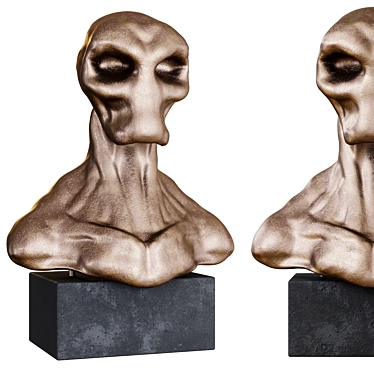 Elegant Bust Sculpture 3D model image 1 