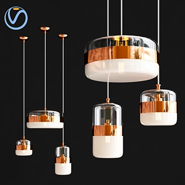 Copper Futura Vistosi: Stylish and Versatile Pendant Light 3D model image 1 