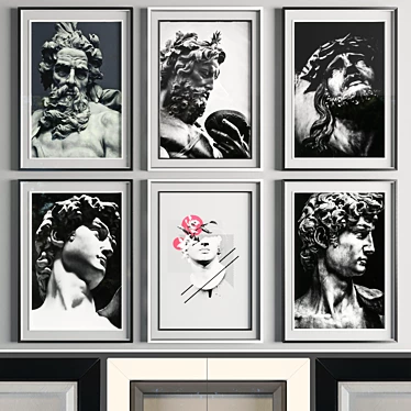 Modern Dual-Color Art Frames 3D model image 1 