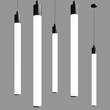 Sleek Black LED Pendant Light 3D model image 1 