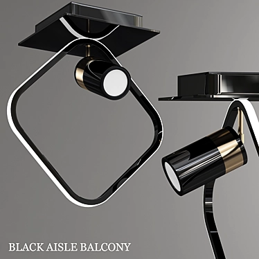 Sleek Aisle Balcony: Black Beauty 3D model image 1 