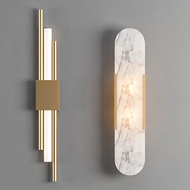 Elegant Vb Sconce Set 3D model image 1 